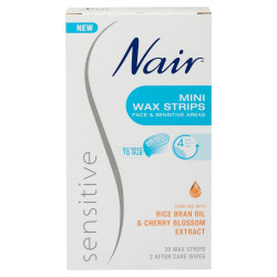 Nair Sensitive Mini Wax Strips 20 WAX STRIPS Nair Sensitive Mini Wax Strips 20 WAX STRIPS