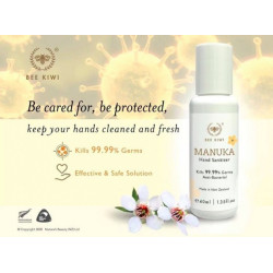 Bee Kiwi Alcohol with Manuka Oil Hand Sanitiser 40ml Bee Kiwi Alcohol with Manuka Oil Hand Sanitiser 40ml