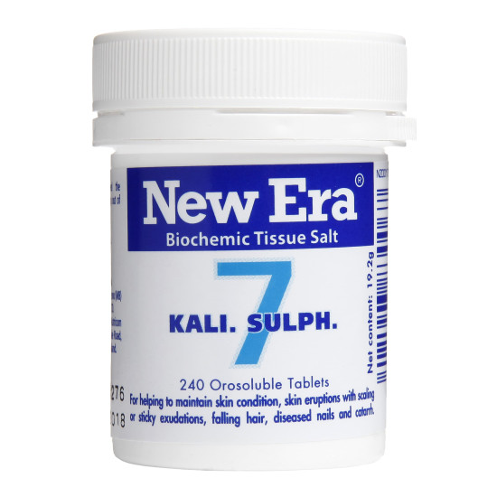 New Era Tissue Salt No.7 Kali. Sulph. 240 Tablets New Era Tissue Salt No.7 Kali. Sulph. 240 Tablets
