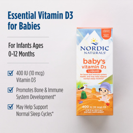 Nordic Naturals Baby's Vitamin D3 Liquid Unflavoured 22ml