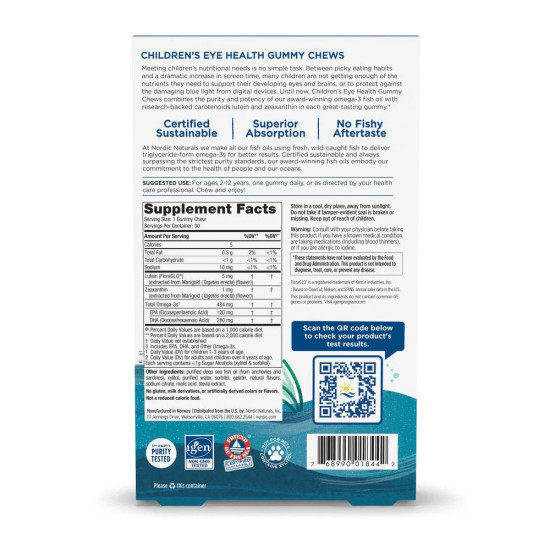 Nordic Naturals Children’s Eye Health Gummies - Strawberry Lemonade 30 gummies