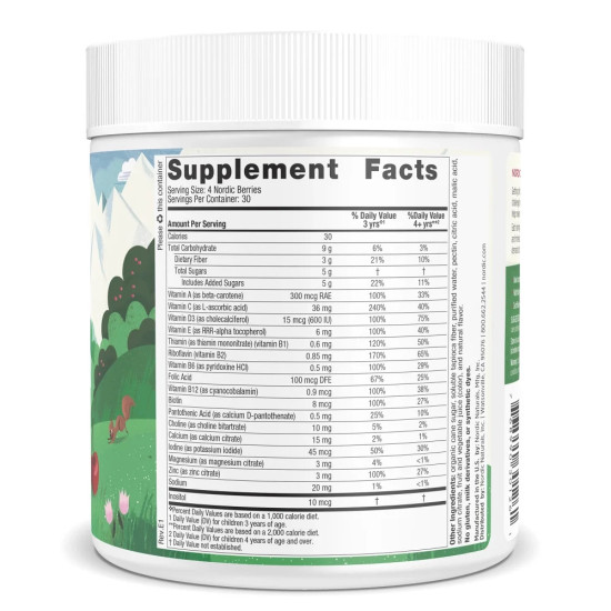 Nordic Naturals Nordic Berries Multivitamin Cherry Berry 120 Gummies - Award Winner Kids Gummies