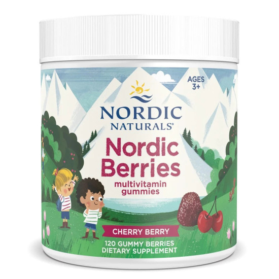 Nordic Naturals Nordic Berries Multivitamin Cherry Berry 120 Gummies - Award Winner Kids Gummies