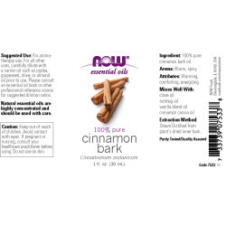 NOW Essential Oils Cinnamon Bark Oil (Cinnamomum Zeylanicum) 100% Pure 30ml NOW Essential Oils Cinnamon Bark Oil (Cinnamomum Zeylanicum) 100% Pure 30ml