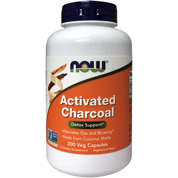 Now Foods Activated Charcoal Detox Support 200 Capsules