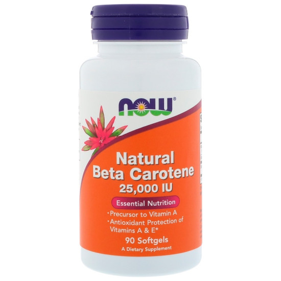 Now Foods Beta-Carotene Natural 25,000iu from Algae 90 Softgels Now Foods Beta-Carotene Natural 25,000iu from Algae 90 Softgels
