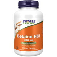 Now Foods Betaine HCl 648mg Vegetarian Formula 120 Capsules Now Foods Betaine HCl 648mg Vegetarian Formula 120 Capsules