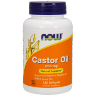 Now Foods Castor Oil 650mg 120 Softgels