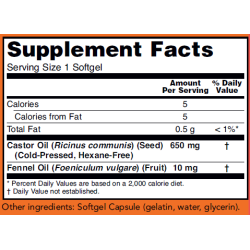 Now Foods Castor Oil 650mg 120 Softgels