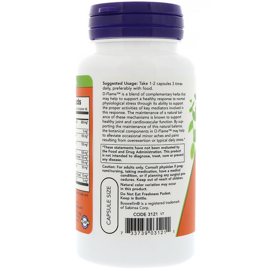 Now Foods D-Flame Overexertion Support 90 Capsules Now Foods D-Flame Overexertion Support 90 Capsules