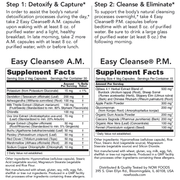 Now Foods Easy Cleanse 2 Bottles