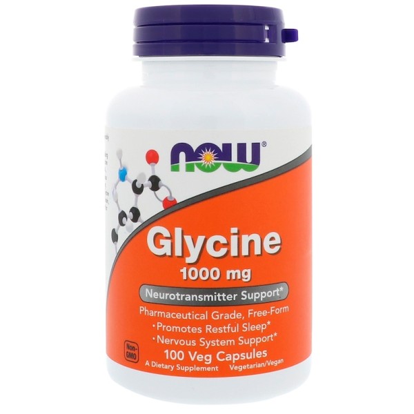 Now Foods Glycine 1000mg 100 Capsules