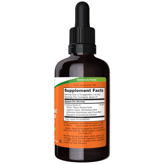 Now Foods Green Black Walnut Wormwood Complex Liquid 59ml - De-Worm Naturally
