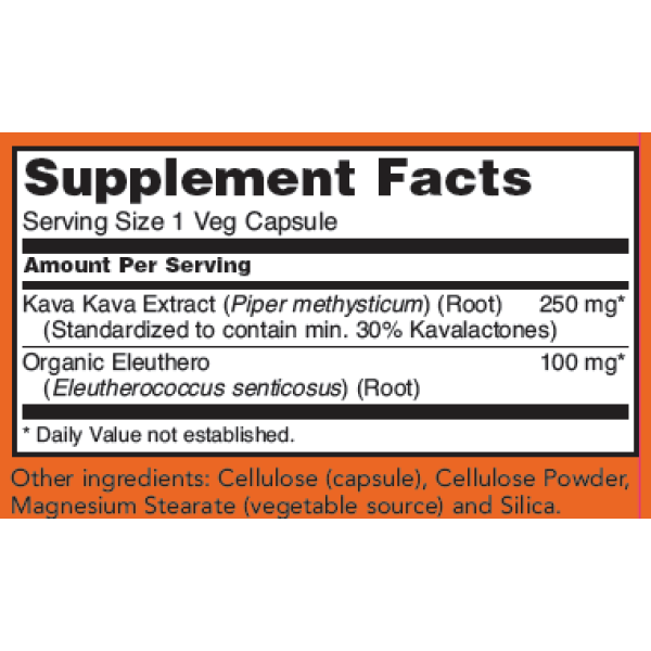 Now Foods Kava Kava Extract 250mg 60 Capsules