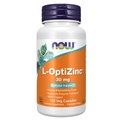 Now Foods L-Optizinc 30mg with Copper 100 Capsules