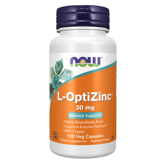 Now Foods L-Optizinc 30mg with Copper 100 Capsules - Zinc with Copper