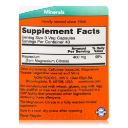 Now Foods Magnesium Citrate 120 Capsules Now Foods Magnesium Citrate 120 Capsules