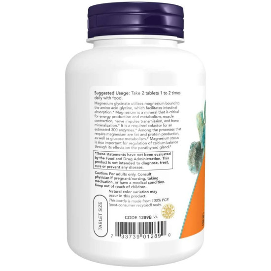 NOW Foods Magnesium Glycinate 180 Tablets