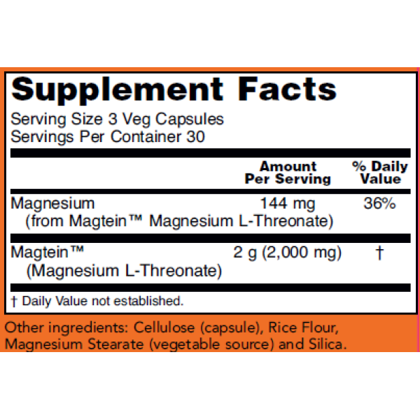 Now Foods Magtein Magnesium L-Threonate 90 Capsules