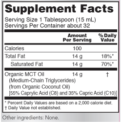Now Foods MCT Oil Organic Derived From Coconut Oil Pure and Unflavored 473ml