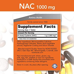 Now Foods NAC N-Acetyl Cysteine 1000mg 120 Tablets Now Foods NAC N-Acetyl Cysteine 1000mg 120 Tablets