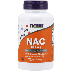 Now Foods NAC N-Acetyl Cysteine 600mg 100 Capsules Now Foods NAC N-Acetyl Cysteine 600mg 100 Capsules
