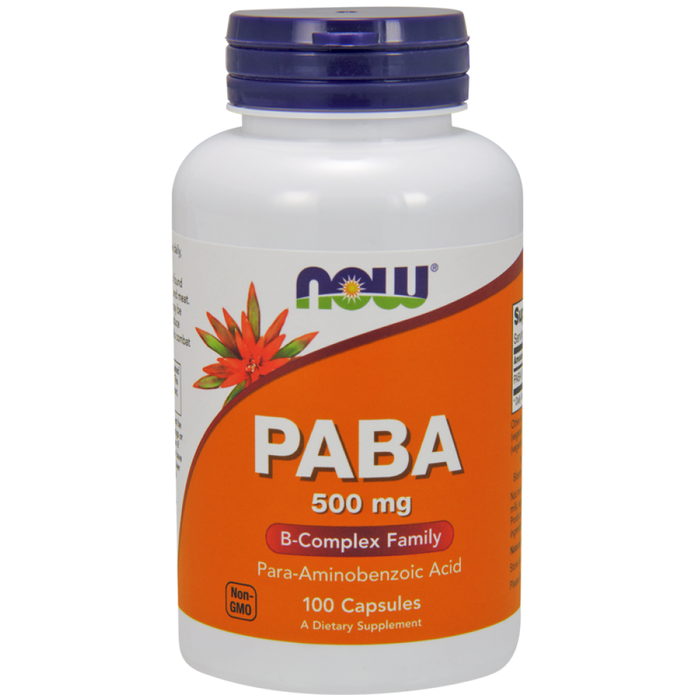 Now Foods PABA 500mg 100 Capsules - HealthPorter