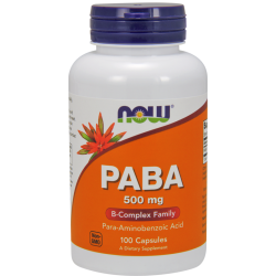 Now Foods PABA 500mg 100 Capsules Now Foods PABA 500mg 100 Capsules