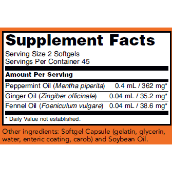 Now Foods Peppermint Gels 90 Softgels