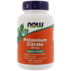 Now Foods Potassium Citrate 99mg 180 Capsules Now Foods Potassium Citrate 99mg 180 Capsules