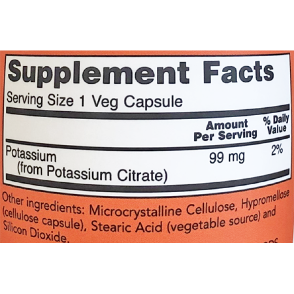 Now Foods Potassium Citrate 99mg 180 Capsules
