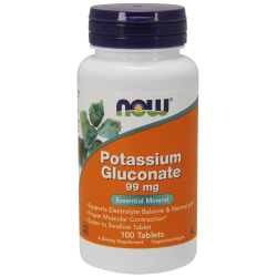 Now Foods Potassium Gluconate 99mg 100 Tablets Now Foods Potassium Gluconate 99mg 100 Tablets
