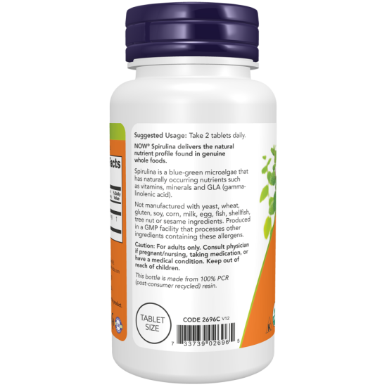 Now Foods Spirulina Organic 500mg 200 Tablets - Super Food