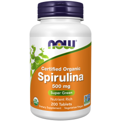 Now Foods Spirulina Organic 500mg 200 Tablets