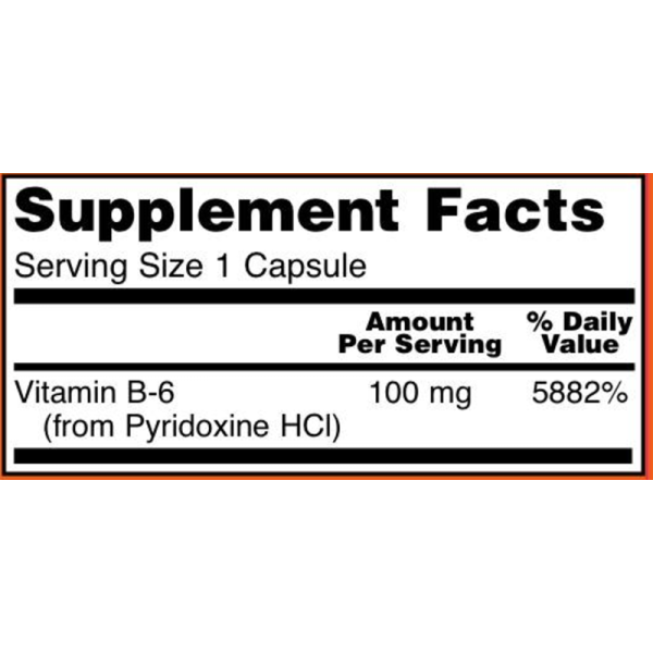 Now Foods Vitamin B6 100 Capsules