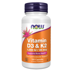 Now Foods Vitamin D3 1000IU & K2 45mcg 120 Capsules