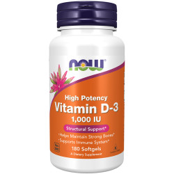 Now Foods Vitamin D3 1000IU 180 Softgels Now Foods Vitamin D3 1000IU 180 Softgels