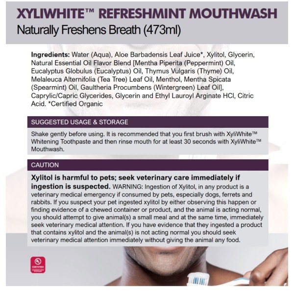 Now Foods XyliWhite Mouthwash Refreshmint 473ml
