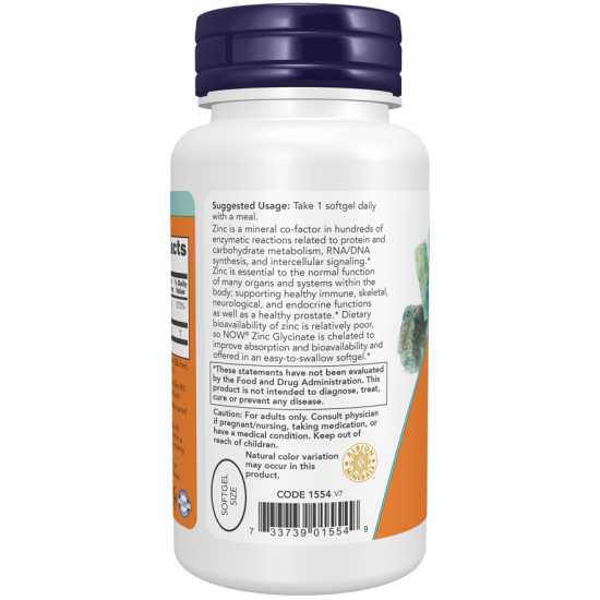 Now Foods Zinc Glycinate 150mg 120 Softgels