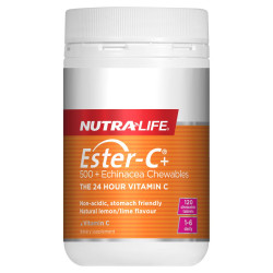 NutraLife Ester C 500mg + Echinacea Chewables 120 Tablets NutraLife Ester C 500mg + Echinacea Chewables 120 Tablets