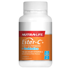NutraLife Ester C 500mg Echinacea + Probiotics 60 Chewable Tablets NutraLife Ester C 500mg Echinacea + Probiotics 60 Chewable Tablets