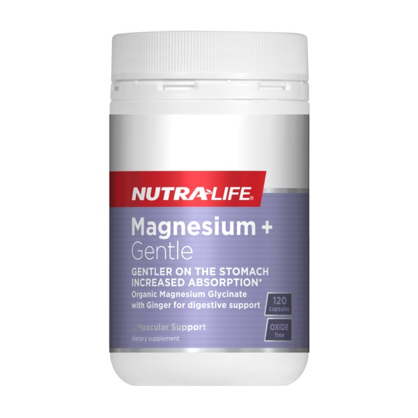 NutraLife Magnesium Glycinate + Gentle 120 Capsules
