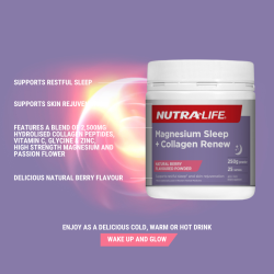 NutraLife Magnesium Sleep & Collagen Renew Powder 250g NutraLife Magnesium Sleep & Collagen Renew Powder 250g
