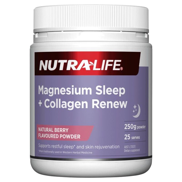 NutraLife Magnesium Sleep & Collagen Renew Powder 250g