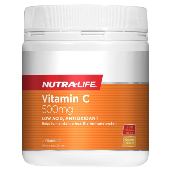 NutraLife Vitamin C 500mg 200 Chewable Tablets