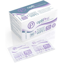 OptiPro 70% Alcohol Pre-Injection Wipes 100 Sachets OptiPro 70% Alcohol Pre-Injection Wipes 100 Sachets