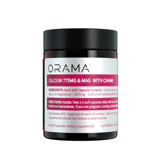 ORAMA Calcium 775mg & MAG with CAHMB 90 Soft Capsules - High Quality Formula