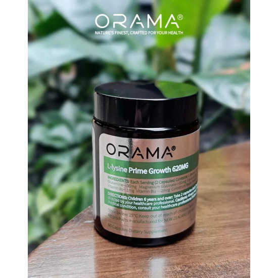 ORAMA L-Lysine Prime Growth 620mg 60 Capsules - Promotes Height Achievement