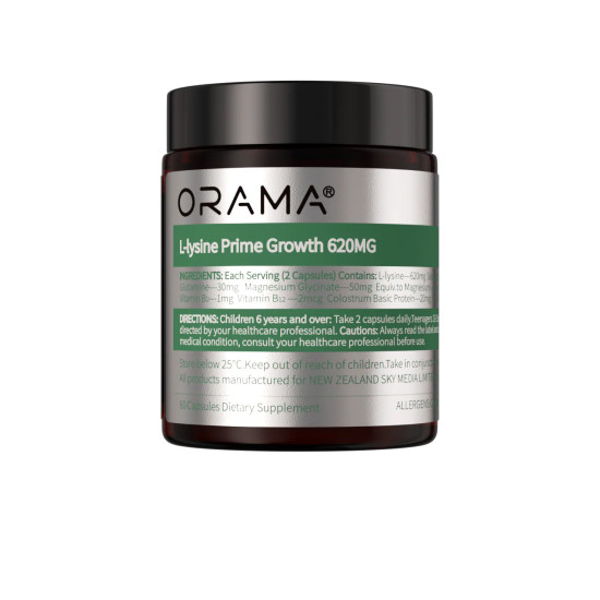 ORAMA L-Lysine Prime Growth 620mg 60 Capsules - Promotes Height Achievement