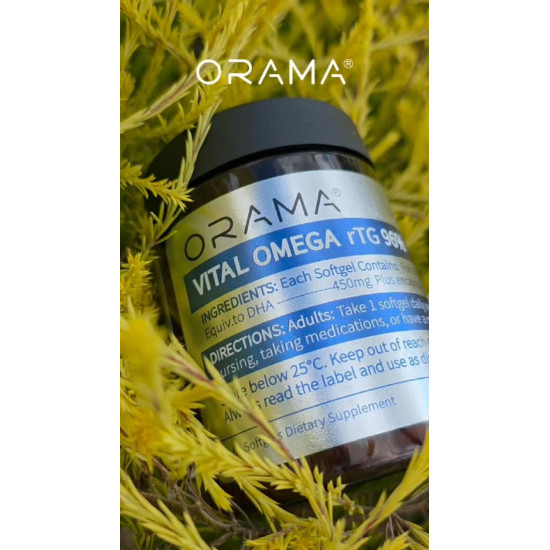 ORAMA VITAL OMEGA rTG 96% PLUS 60 Soft Capsules - High Quality Fish Oil